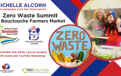 Michelle Alcorn Hosts AC Cooks at Zero Waste Summit (bouctouche farmers market)